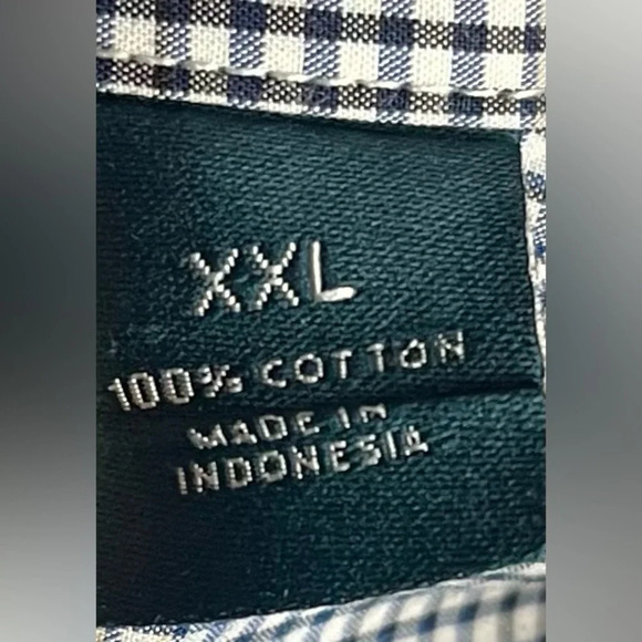 Perry Ellis Button Down Men’s Big and Tall Size XXL 100% Cotton Plaid - Picture 4 of 5